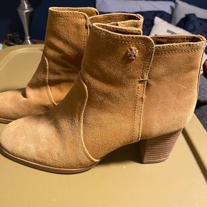 TORY BURCH Brown suede ankle boots